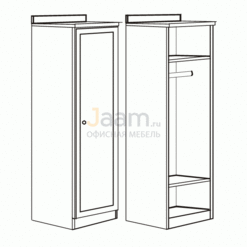 Мебель для гостиниц Гардроб с воротником правый R6701V