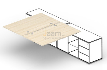 Мебель для персонала Приставной элемент (4 громмета) ST2TPG126FU