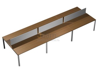 Мебель для персонала Рабочая станция с настольными экранами ДСП (белый премиум) КВ 0133-3