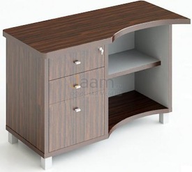 Кабинет руководителя Офисная тумба 3-х секционная приставная с открытыми полками 206/1 прав./лев.