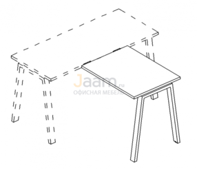 Мебель для персонала Брифинг-приставка на металлокаркасе TRE Б3 072 БП