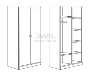 Мебель для гостиниц Гардероб с полками R5806
