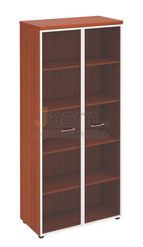 Кабинет руководителя Офисный шкаф для документов со стеклянными прозрачными дверями в рамке  ПТ 780